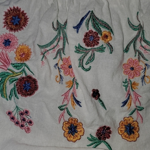 White Cropped Peasant Top Off the Shoulder New Medium - Picture 5 of 8